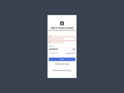 Login screen with different states design figma ui