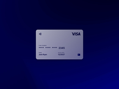 Credit card front view design figma ui
