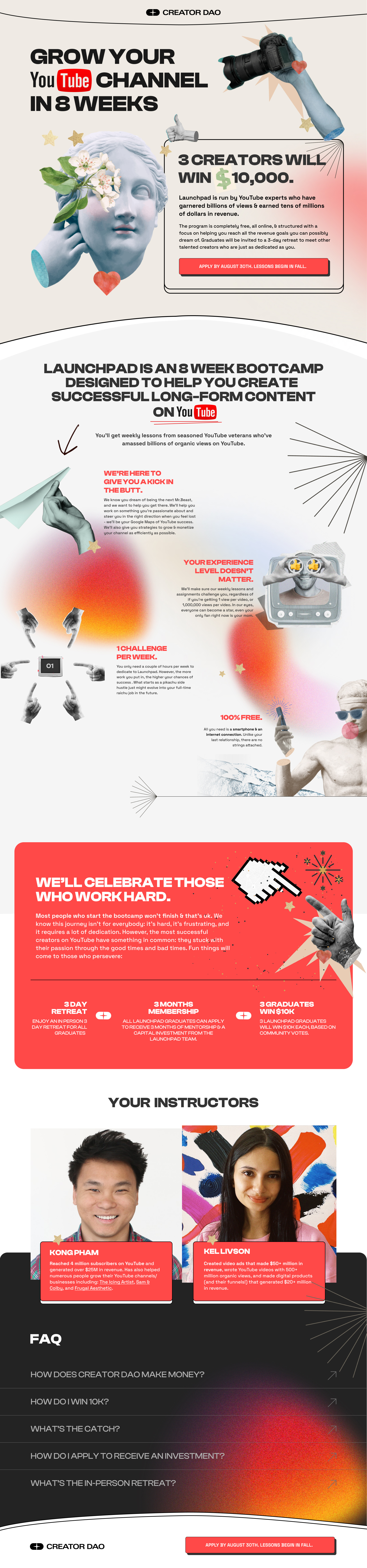 Creator Dao Landing Page branding landing page landing page design ui ui design ui ux uiux web design website design