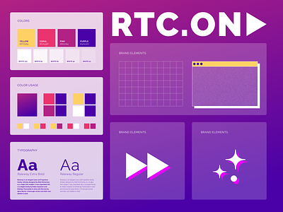 RTC.ON Brand Elements brand brand elements branding colors conference evet gradient typography vibrant visual materials