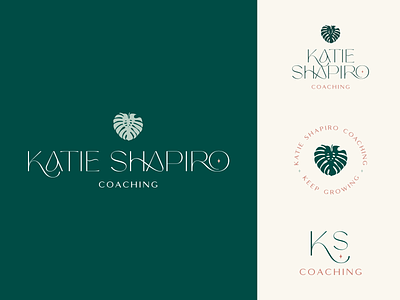 Katie Shapiro Coaching Brand Identity brand identity branding design green logo monstera