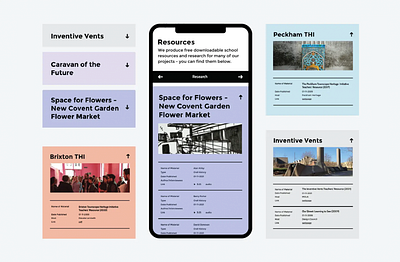 Our Hut Resource page design system grid design layout mobile elements mobile inspirations mobile ui resource page