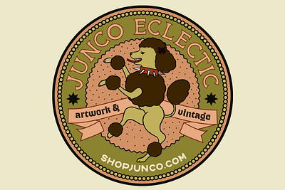 Junco Eclectic Badge illustration poodle procreate victorian vintage
