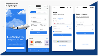 Flight Ticket Booking App ✈ app design designer figma ui uiux ux visual design web design xd