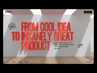 Gapsy Main Page 3d motion 3d website animation branding concept design illustration logo portfolio ui ukraine web webgl