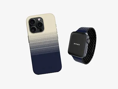 Classic Blue - PITAKA Fusion Weaving apple watch case graphic design iphone 15 pattern pitaka