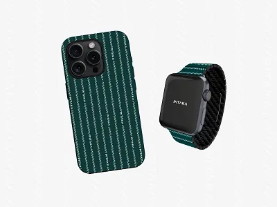 Essential Green - PITAKA Fusion Weaving apple watch case graphic design iphone 15 pattern pitaka