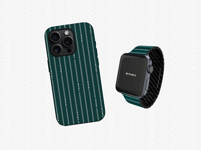 Essential Green - PITAKA Fusion Weaving apple watch case graphic design iphone 15 pattern pitaka