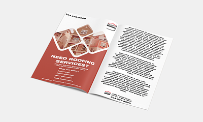 Book design for a roofing company advertisementdesign branddesign branding graphic design magazinedesign mockup