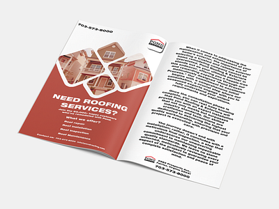 Book design for a roofing company advertisementdesign branddesign branding graphic design magazinedesign mockup