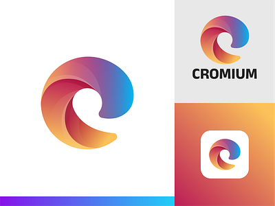 CROMIUM Browsing logo design 3dlogo abstractlogo branding brandingdesign browsing cromium browsing logo design graphicdesign illustration internet browsing logo logo ui vector web search logo