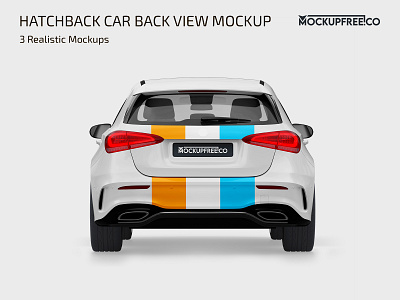 Hatchback Car Back View PSD Mockup auto automobile car mock up mockup mockups product psd template templates transport vehicle