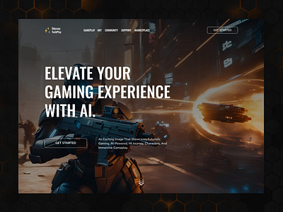 Game Hero Section adventure character color ful darkmode game game hero gameherosection glow graphic design herosection landing page layout mobile mobilegame rpg ui uiux ux web website design