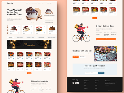 Cake City Website Design: Landing Page / Home Page / UI animation branding cake city design graphic design landingpages online website retail store website ui uiux ux webiste website design