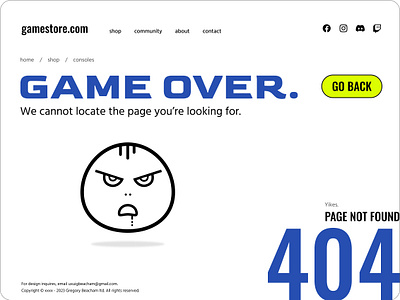 gamestore.com 404 Page Design branding design graphic design illustration ui ui design ux ux design visual design web design