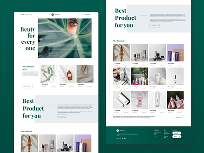 Beauty Product website store design beauty product e commerce design ecomerce green layout modern layout store store website ui ui design uiux uiux design web web design website website design