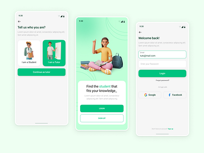 Signup/ Login Mobile App UI app branding business clean creative dailyui design flat illustration interface minimal saas ui uidesign uiux