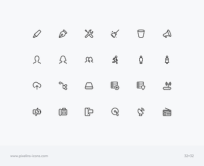 Pixelins Thin Icons | D-1 app design figma icon icon pack icon set iconjar icons line icons live stroke pixelins simple sketch stroke svg thin ui ux vector web