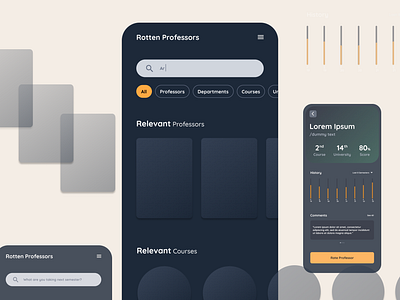 Professor Rating App college dark mode filter graphic design histogram ranking rankings rating review reviews search tags ui university webapp website