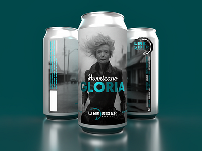 Hurricane Gloria Label // Linesider Brewing 3d branding graphic design logo