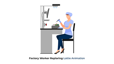 Factory Worker Repairing Lottie Animation animation app lottie animation design factory icons illustration illustration animation landing page animation lottie animation lottie animtion lottie files manufacturing motion design motion graphics repairing supply chain ux website lottie worker