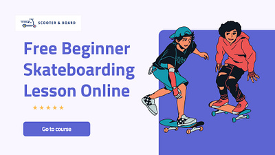 Free Skateboarding Course For Beginner branding graphic design