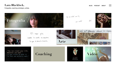 Multidisciplinary Artist's Website: Lara Blacklock branding graphic design ui