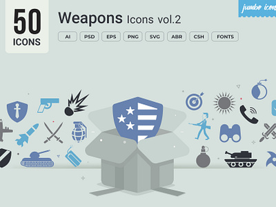 Weapons Glyph Icons V2 design graphics readytouse vector