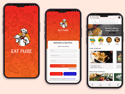 Food Application Design banner design figma graphic design illustration logo motion graphics photoshop ui