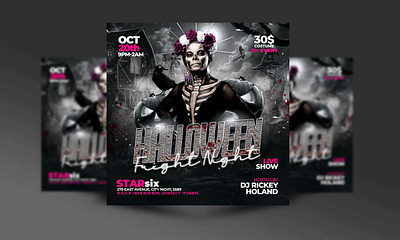 Halloween Party Flyer Template horror