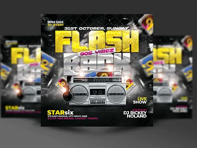 Retro 90s Party Flyer retro club