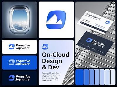 On-Cloud Services Agency - Brand Proposal blue branding business card cloud color palette company corporative creative design gradient graphic design illustration inspiration logo on cloud