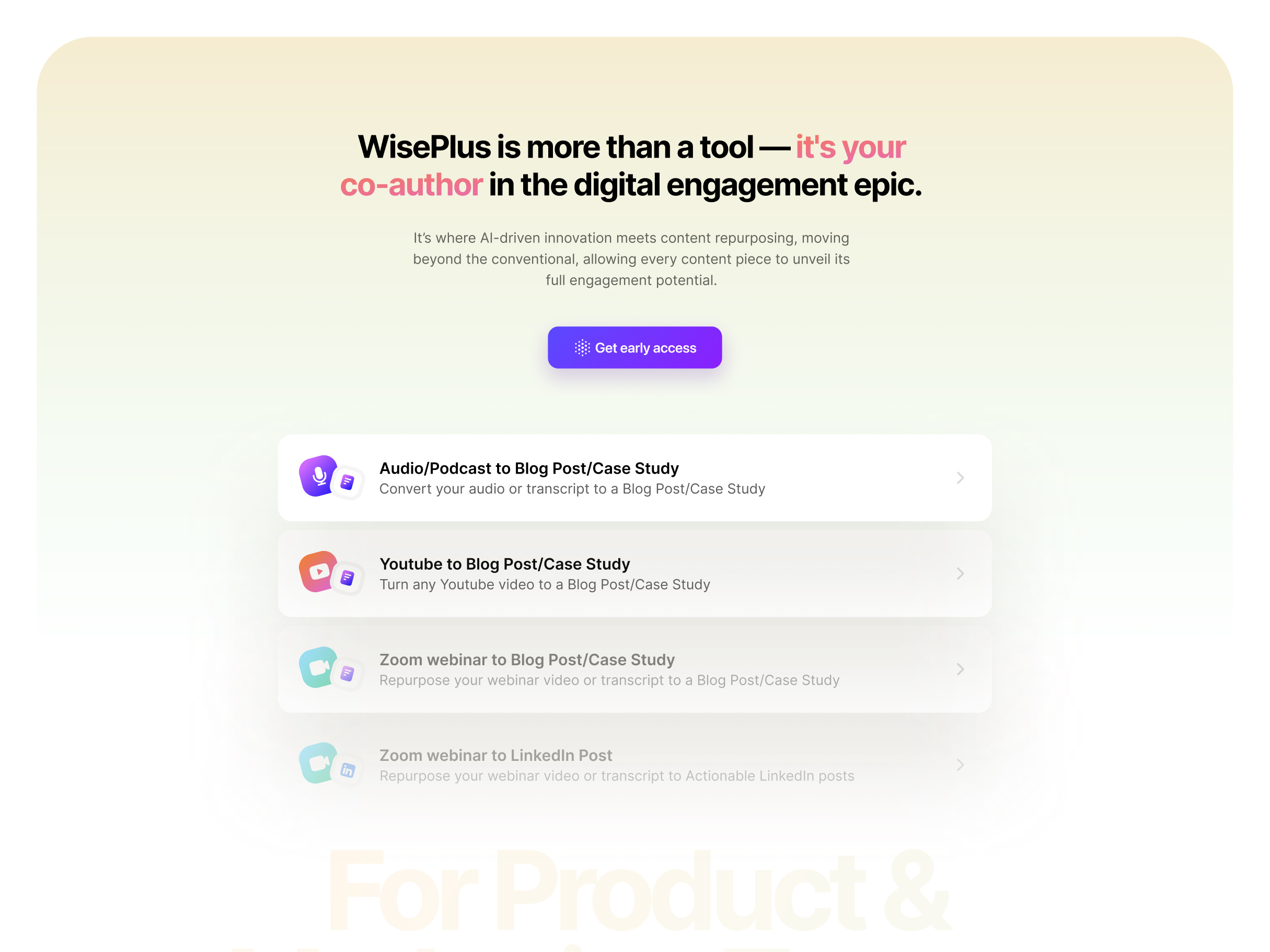 Feature section exploration ai app feature