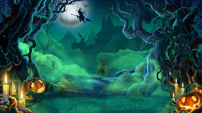 The Main Illustration of the online slot game "Book of Halloween background background art background design background illustration digital art gambling gambling art gambling design gambling illustration game art game design graphic design halloween halloween illustration halloween slot halloween themed illustration slot design