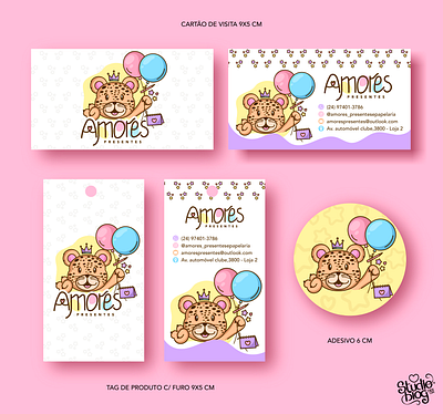 Papelaria Amores Presentes branding childlogo cutelogo design graphic design illustration logo stationery vector