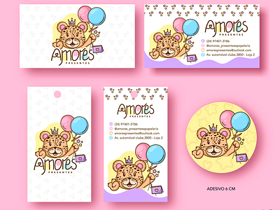 Papelaria Amores Presentes branding childlogo cutelogo design graphic design illustration logo stationery vector