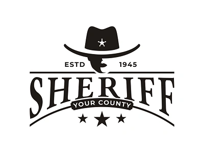 Sheriff Vintage Logo cowboy design graphic design logo logo design police sheriff silhouette vector vintage