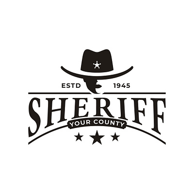 Sheriff Vintage Logo cowboy design graphic design logo logo design police sheriff silhouette vector vintage
