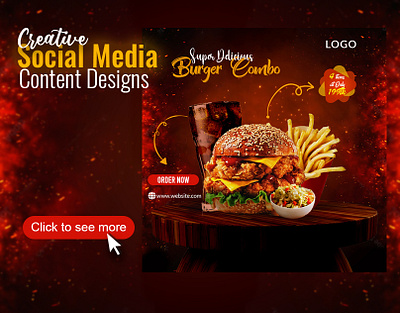 Social Media Posters Designs on food and drinks items branding graphic design