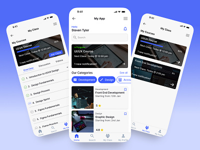 Online Learning App app design blue classroom design clean design course list design designinspiration education figma interace design learning online course app online learning app payment screen product design ui ui design ux design