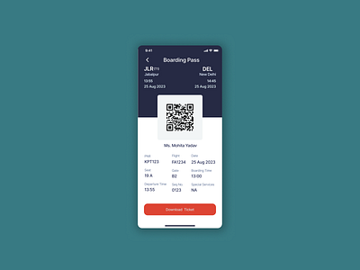 Daily UI #024: Boarding Pass 100daysofdesign dailyui design ui ux