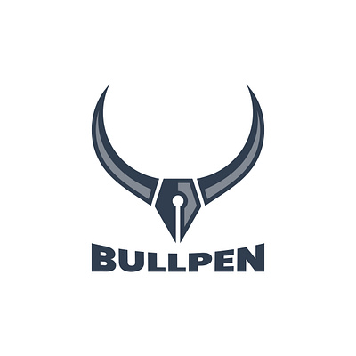Bullpen Logo bull design graphic design horn logo logo design modern pen simple vector