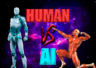 Human VS AI. Who would win in the long run? 2d animation 3d 3d animation animation design graphic design motion graphics