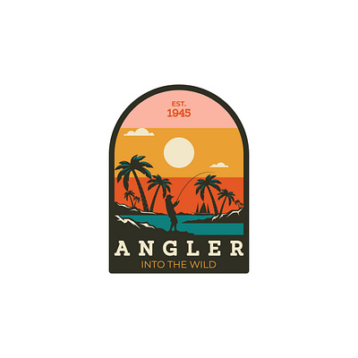Angler Vintage Logo angler design graphic design landscape logo logo design sunrise sunset vector vintage