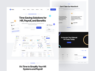 Timmo - HR Management Landing Page company company profile employee hiring hr hr management hrd human resource landing page management minimalist payroll saas product uidesign uxdesign web design website