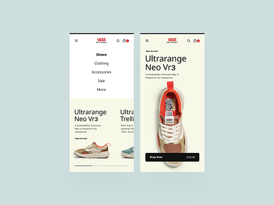 Vans - Ultrarange Neo Vr3 design interface layout mobile ui ux