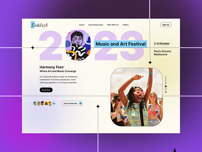 Music and Art Festival's Hero Section art festival hero music ui uiux design ux