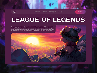 League of Legends website design design game league of legends ui ux webdesign website