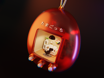 Tamagotchi apartments v.2 3d blender c4d cute dispersion everyday icon illustration japan motion graphics night