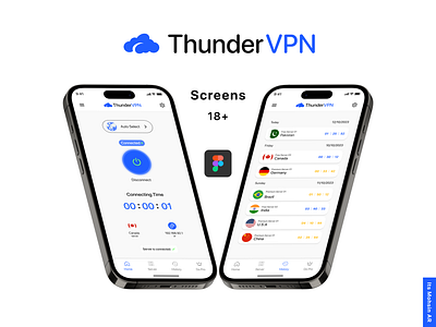 Thunder VPN App Design design ui ui design ui ux uidesign uiux ux vpn vpn app vpn app ui vpn ui